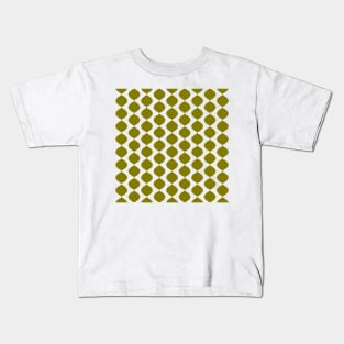 Mid Century Modern Retro 60s Waves Pattern  (Yellow Darker) Kids T-Shirt